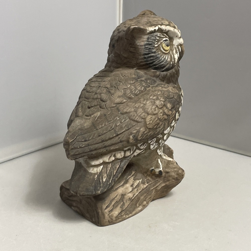 Vintage HOMCO Owl Figurine Painted Porcelain Branch Fall Decor Retro 80s - Picture 4 of 12